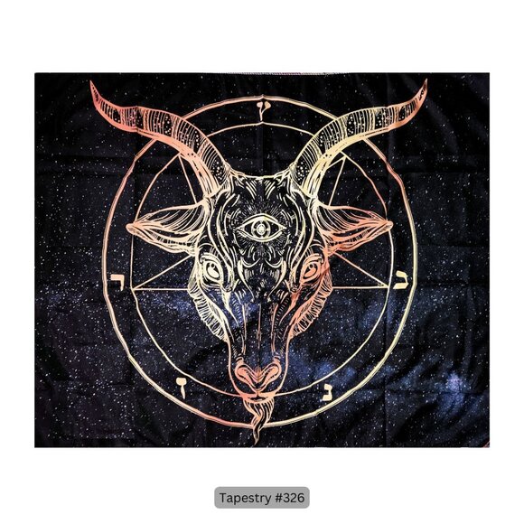 Baphomet Pentagram Tapestry Hanging Wall Decor - Picture 1 of 1